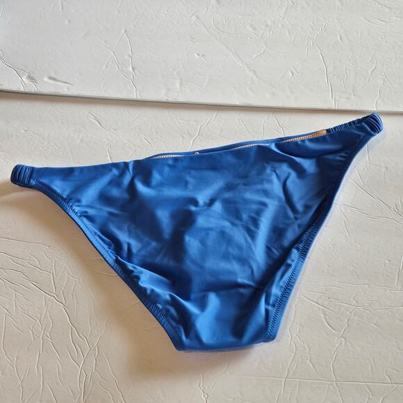 J Crew Scrunchie-Strap Full-Coverage Bikini Bottom Blue Womens X-Large Swim Pool - Picture 2 of 6